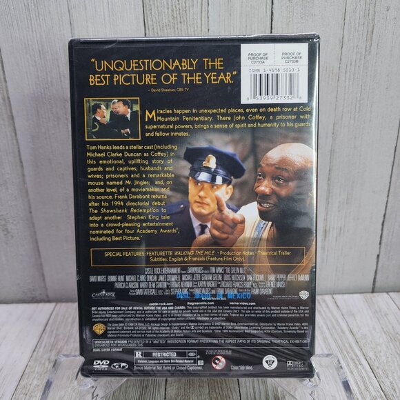 The Green Mile Tom Hanks - DVD 1999 - NEW SEALED! - Picture 4 of 4